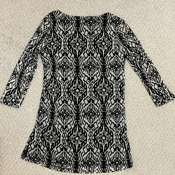 Cleo Petites Black and Grey Tunic with Embroidery and Jewels - Picture 3 of 6